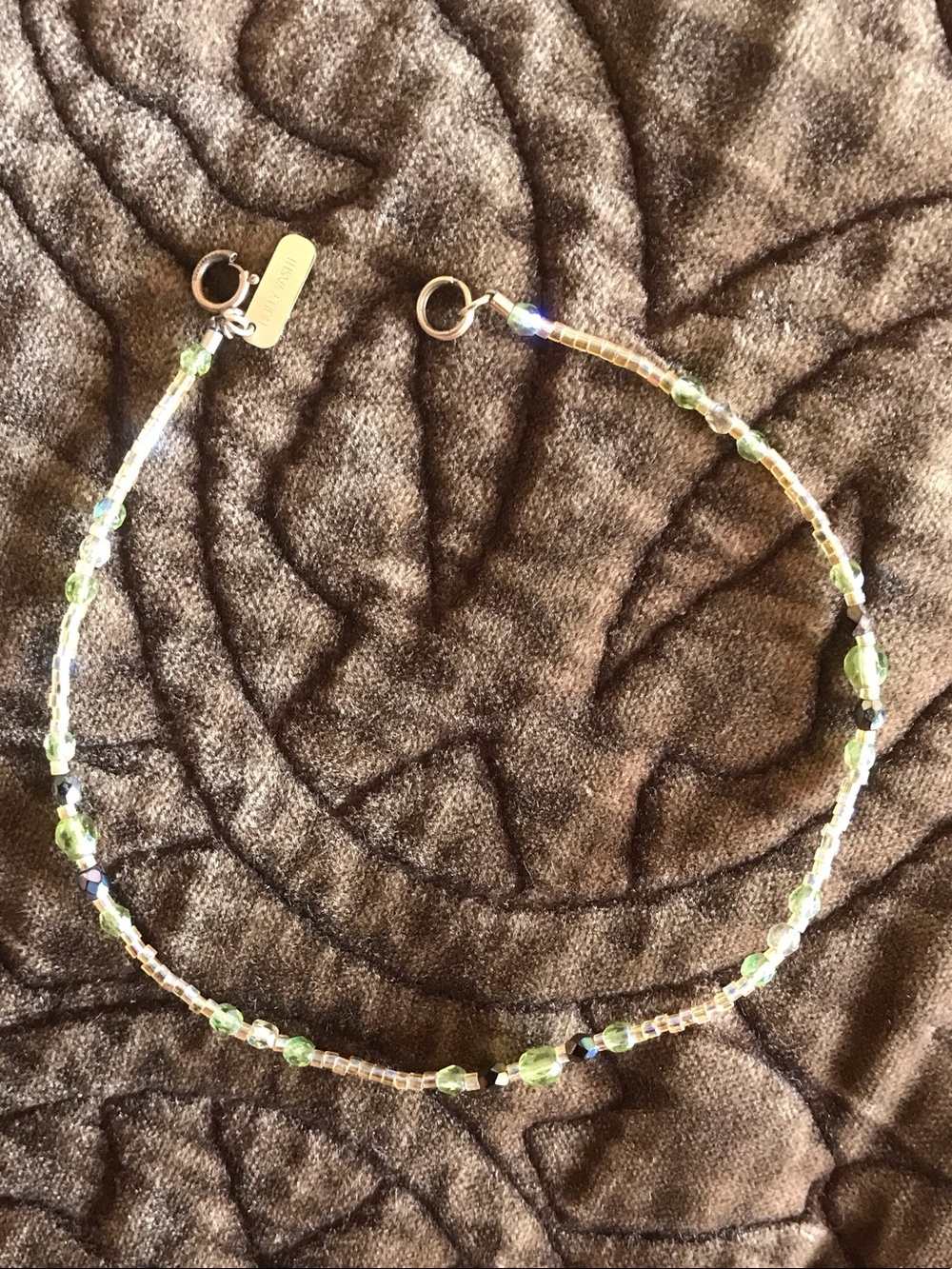 Holly Yashi - Delicate Green Beaded bracelet with Gold filled  Accents